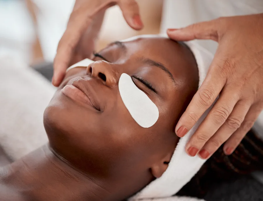 Adult guest enjoying a facial at a ladies pamper party