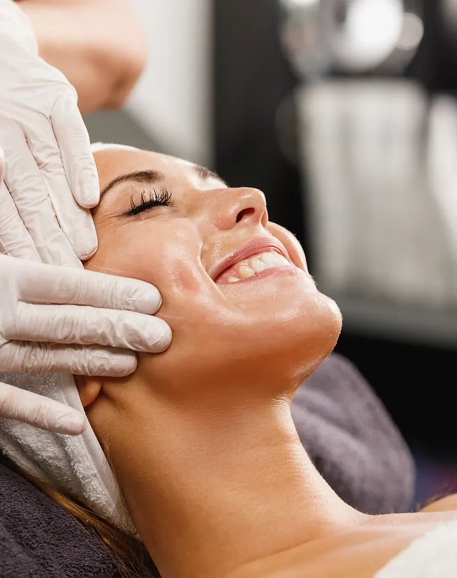 Luxury facial and skincare treatment at home